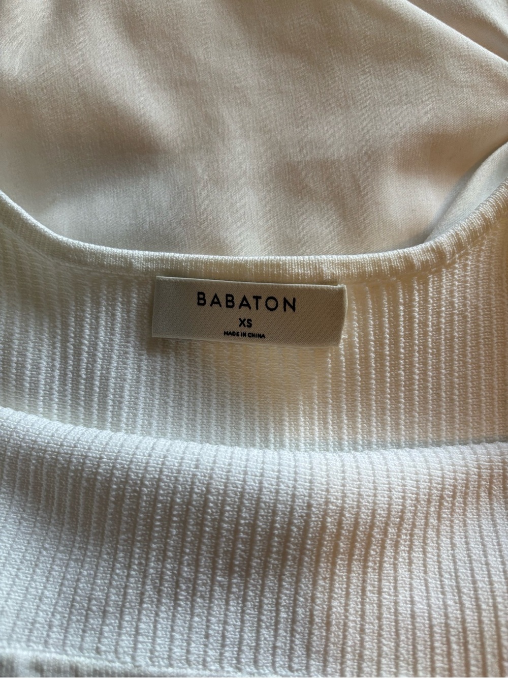 Babaton White Ribbed Women’s dress - XS